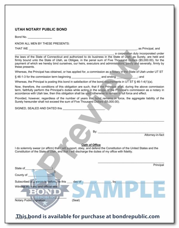 Utah Notary Bond